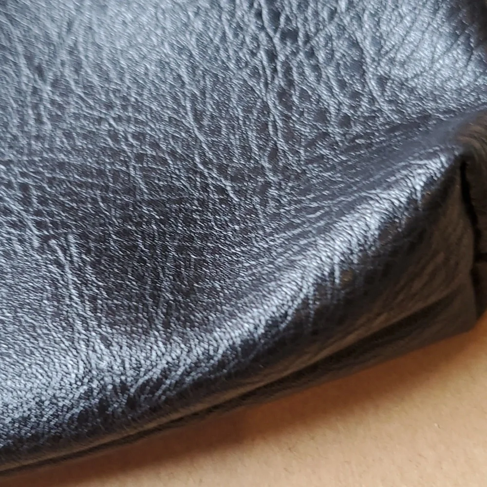 Ginasy black faux leather cosmetic clutch 13 x 10 . Like new condition